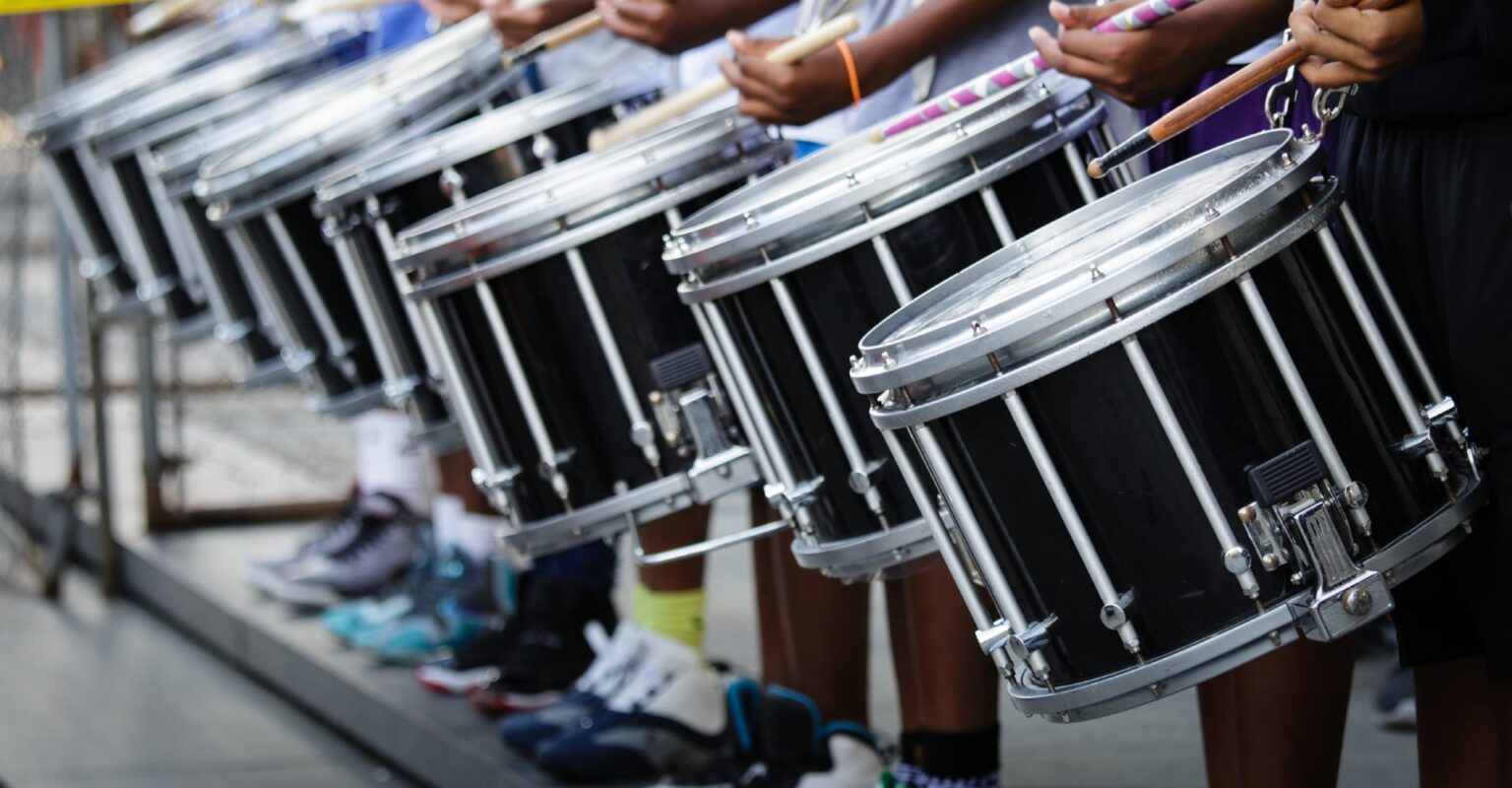 Trommels van de drumband